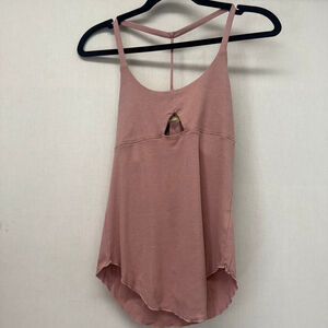Women's Chaser Antique Rose Cutout Tank Top Size S Pink